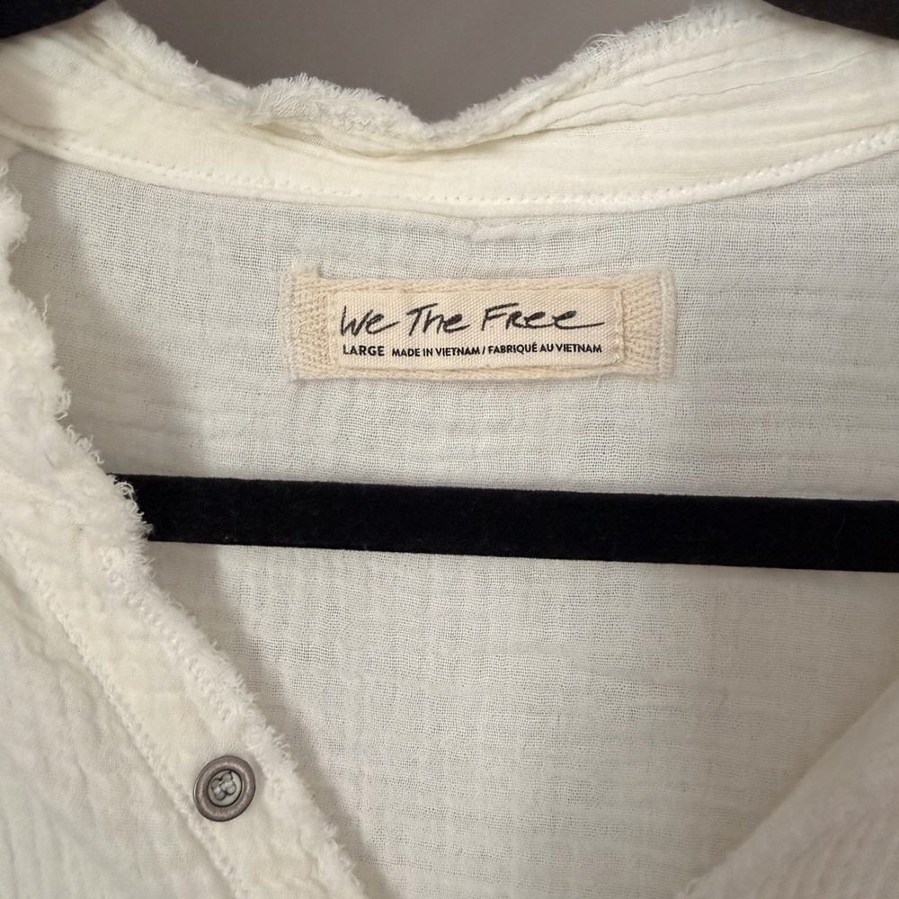 We The Free Lightweight Button-Front Gauze Top - Picture 3 of 3